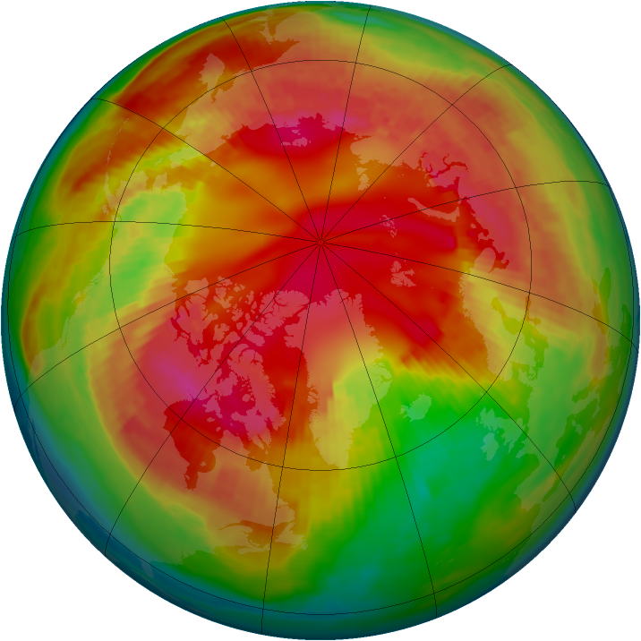 Arctic ozone map for 19 February 2001